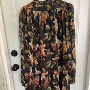 Elynne Dress - Black/Antique Bisque Silk